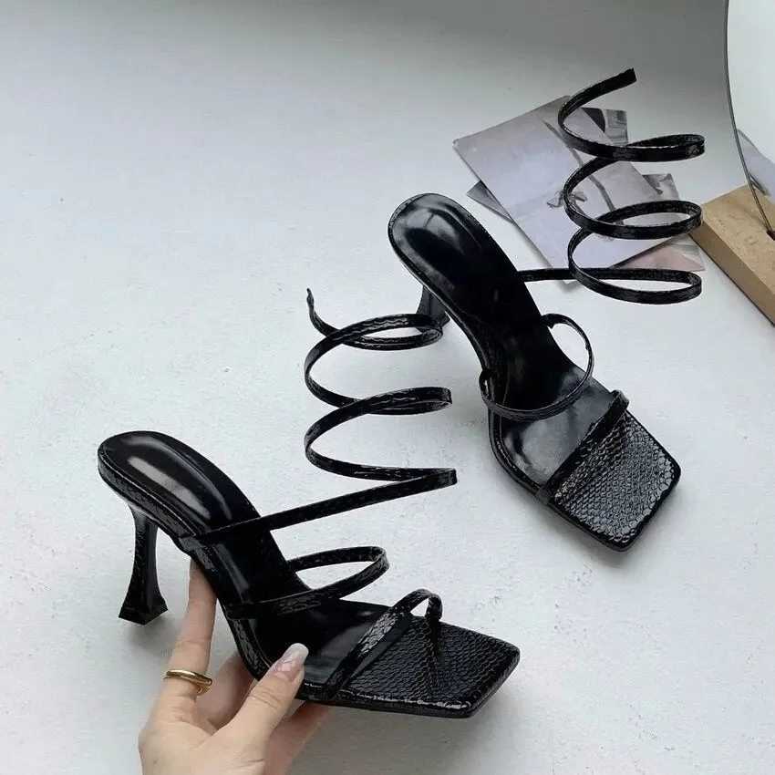 Thin Straps Low Heel Sandal Shoes