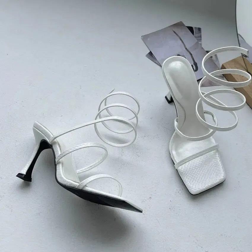 Thin Straps Low Heel Sandal Shoes