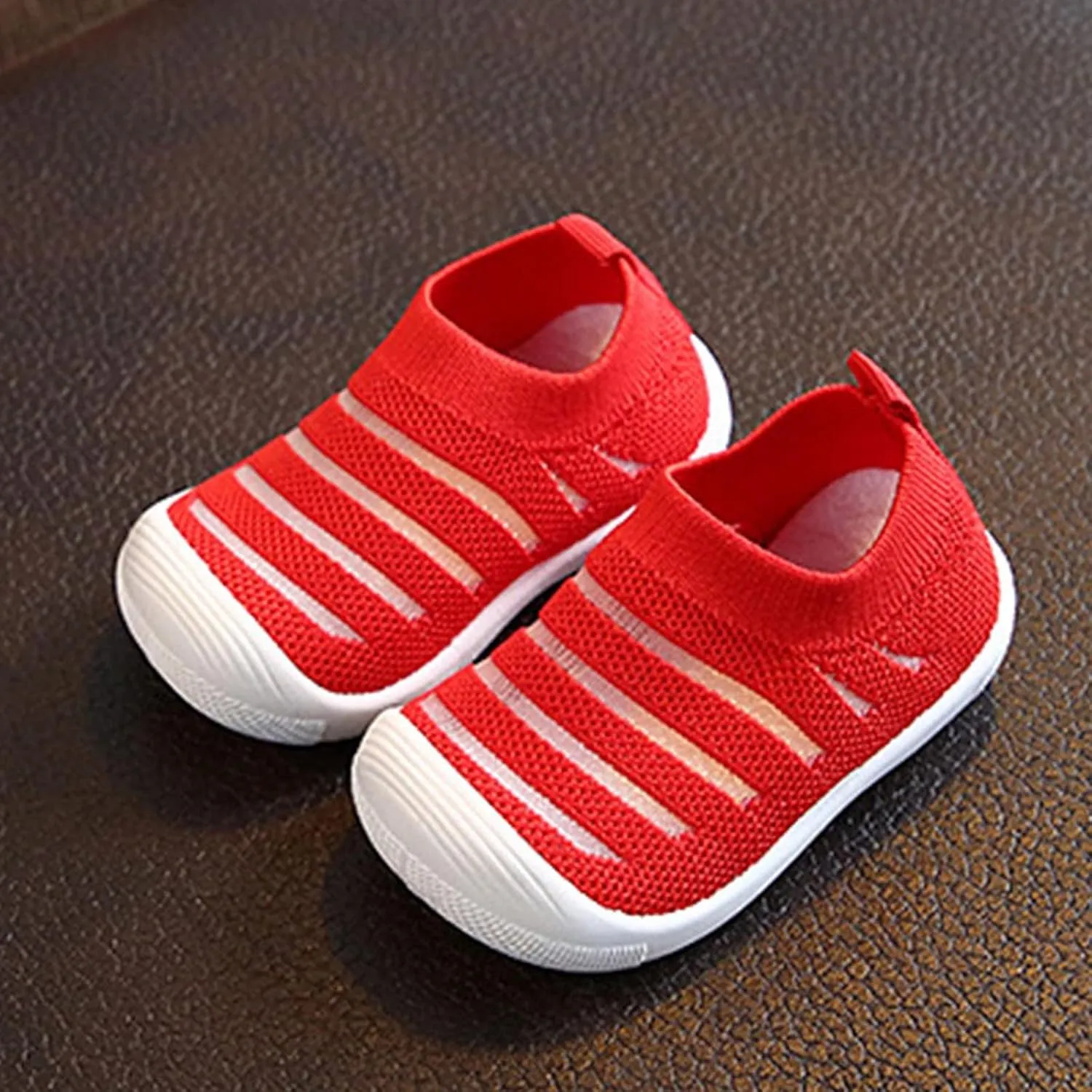 Toddle Shoes Size 10 Summer and Autumn Cute Girls Flying Woven Mesh Breathable Flat Solid Kids Tennis Shoes That Tie