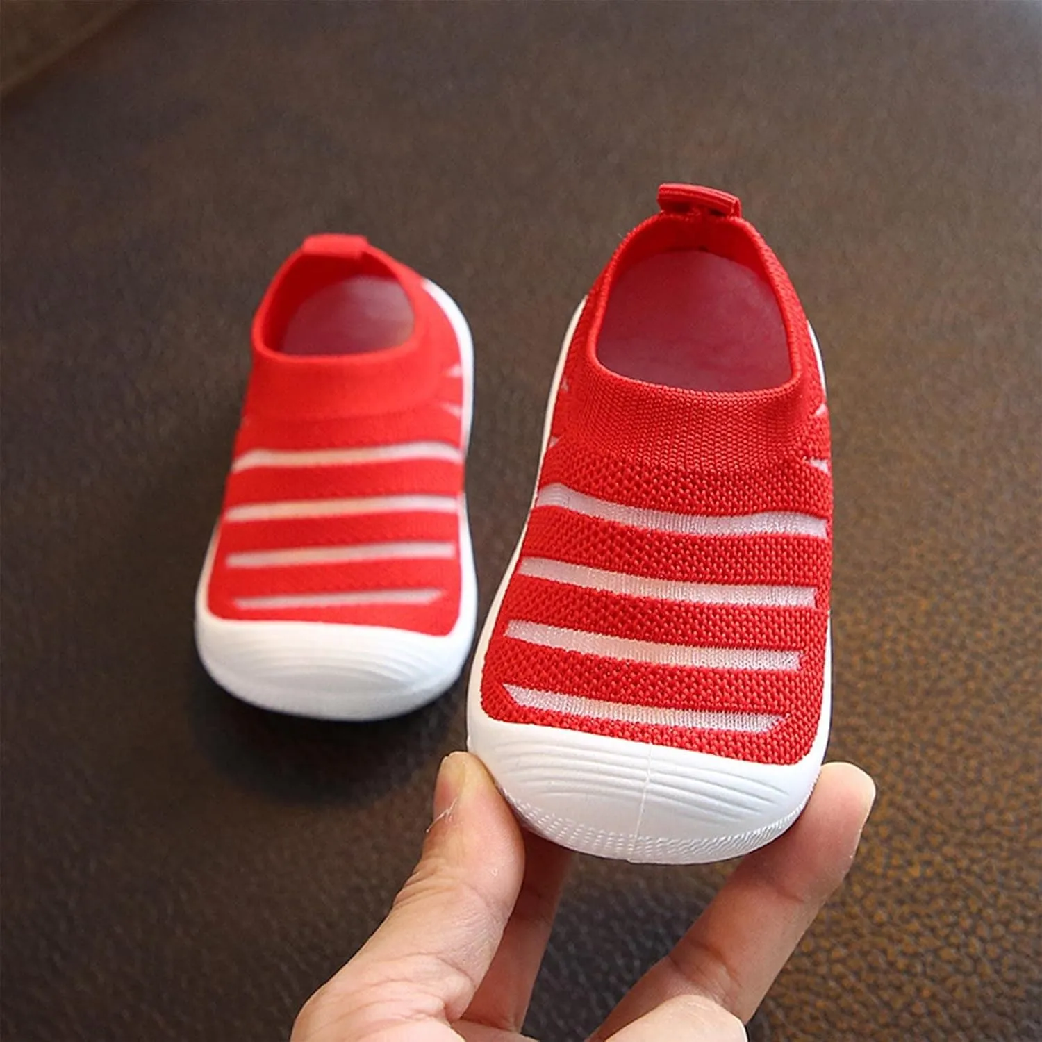 Toddle Shoes Size 10 Summer and Autumn Cute Girls Flying Woven Mesh Breathable Flat Solid Kids Tennis Shoes That Tie
