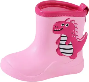 Toddler Dinosaur Rain Boots for Boys Girls Lightweight Waterproof Mud Boots Kids Rain Shoes Baby Water Infant Shoes