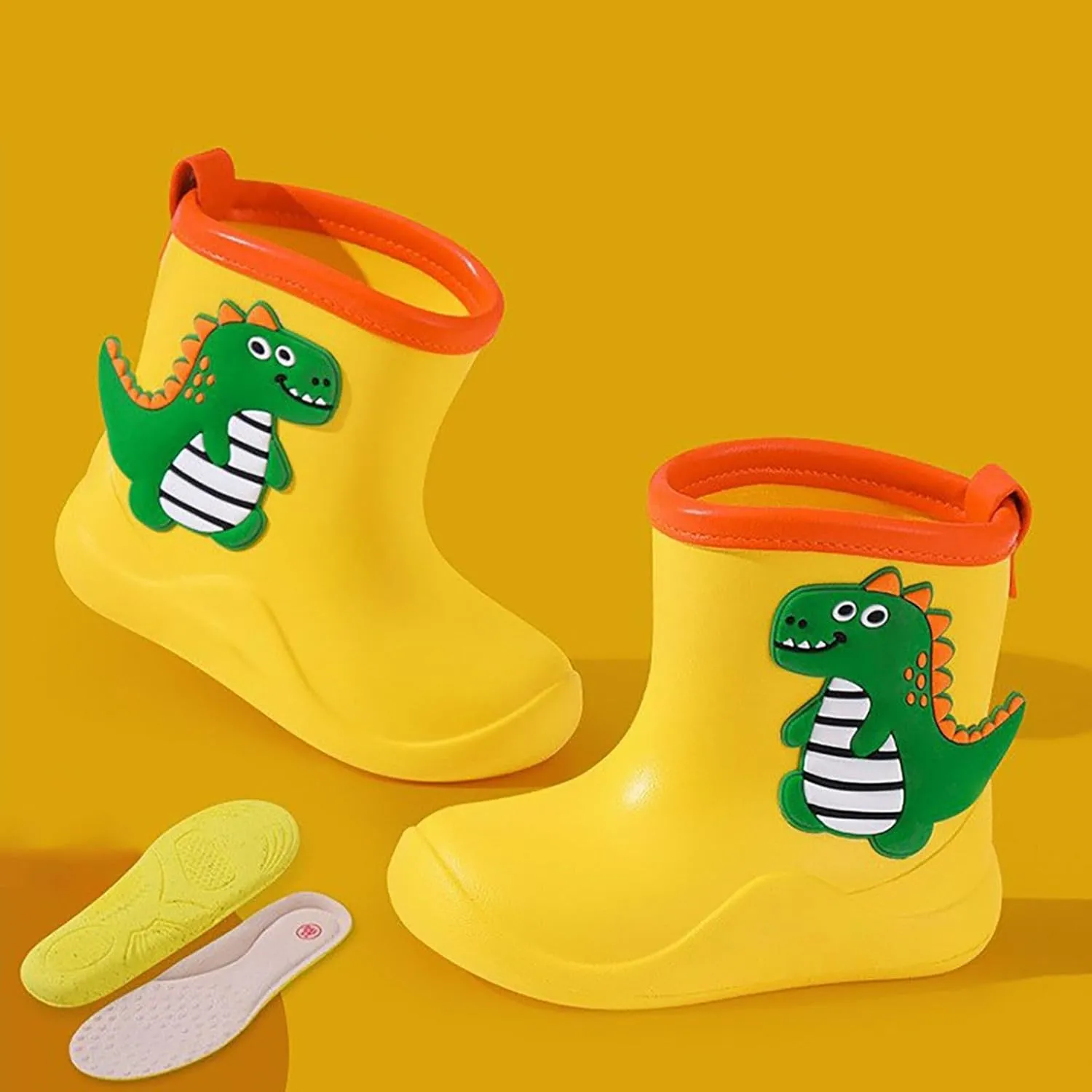 Toddler Dinosaur Rain Boots for Boys Girls Lightweight Waterproof Mud Boots Kids Rain Shoes Baby Water Infant Shoes
