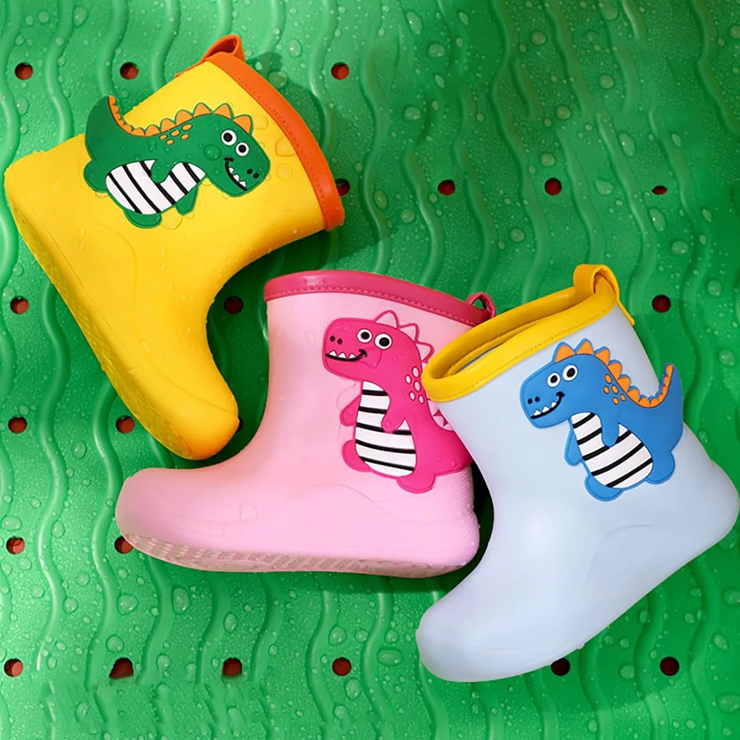 Toddler Dinosaur Rain Boots for Boys Girls Lightweight Waterproof Mud Boots Kids Rain Shoes Baby Water Infant Shoes
