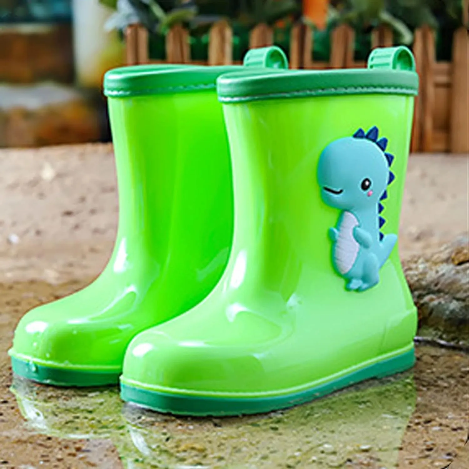 Toddler Dinosaur Rain Boots Little Boys Girls Water Boots Kids' Rainboots Rubber Waterproof Non Slip Toddler Boy Shoes