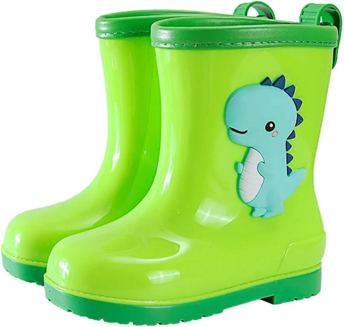 Toddler Dinosaur Rain Boots Little Boys Girls Water Boots Kids' Rainboots Rubber Waterproof Non Slip Toddler Boy Shoes