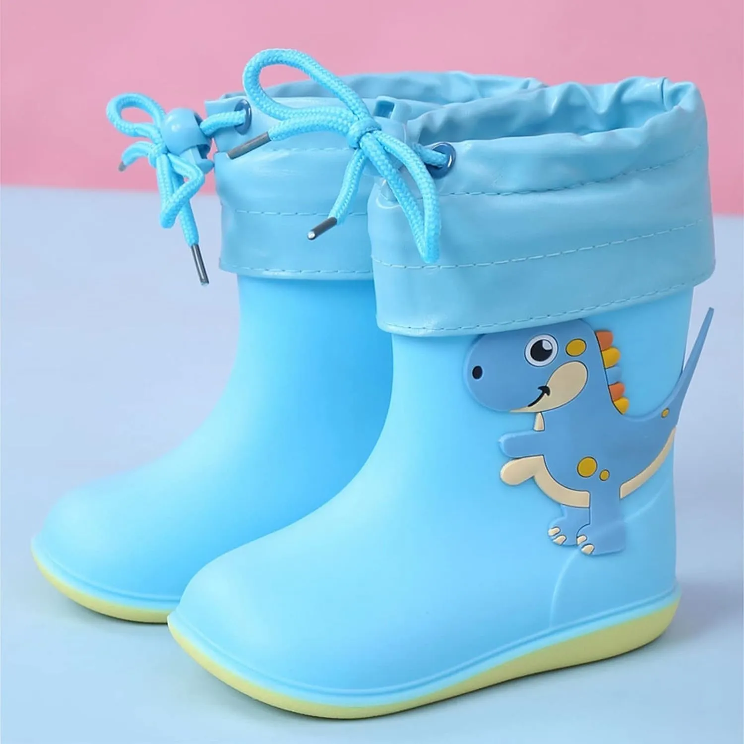 Toddler Rain Boots Waterproof Rubber Boots Kids Dinosaur Rain Boots for Girls Boys,Unisex-Child Outdoor Newborn Booties