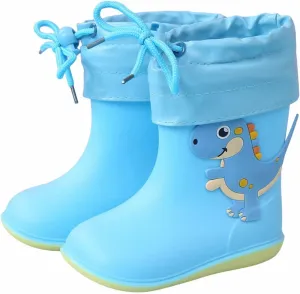Toddler Rain Boots Waterproof Rubber Boots Kids Dinosaur Rain Boots for Girls Boys,Unisex-Child Outdoor Newborn Booties