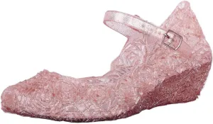Toddler Shoes Slip on Girls Princess Shoes Infant Party Girls Baby Wedge Toddler Kids Cosplay Baby Sandals 12 18 Months