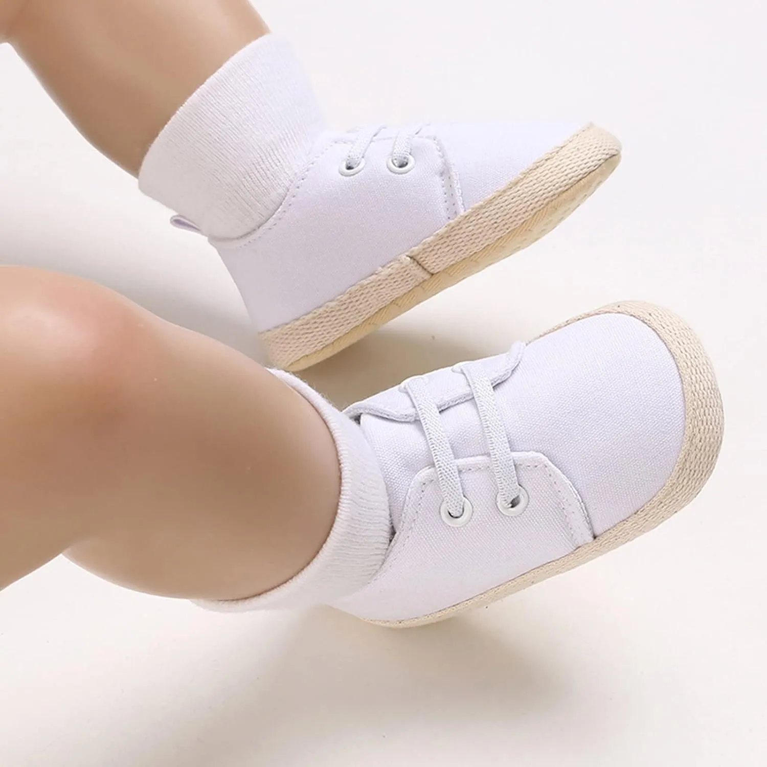 Toddler Size 6 Girls Shoes Children and Infants Toddler Shoes Spring and Autumn Boys and Girls Casual Shoes Light Flat Sole Solid Color White Comfortable and Simple Slip On Infant Squeaky Shoe