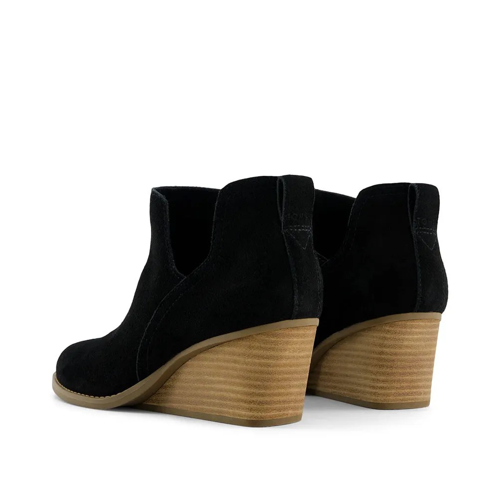 TOMS Women Gwen Black Suede Ankle Boot