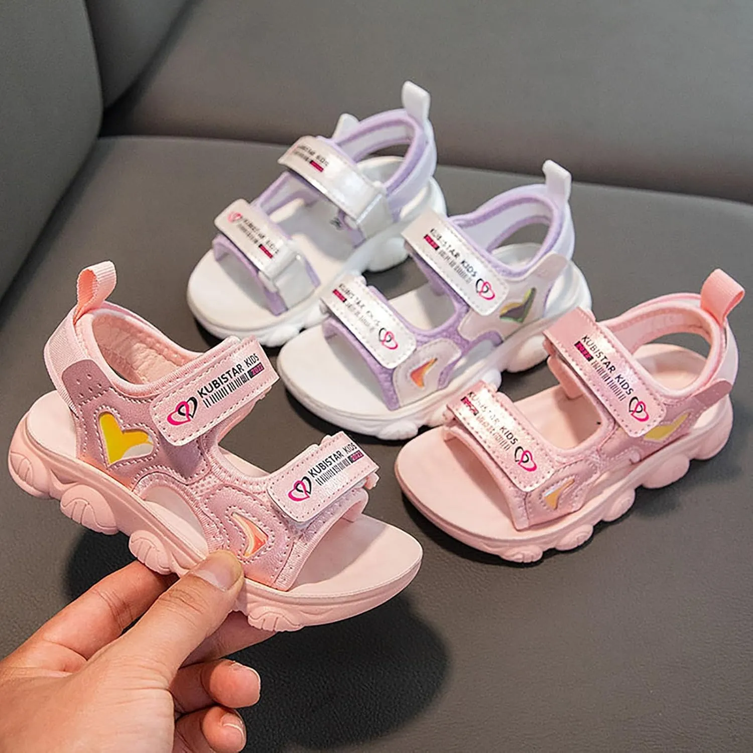 Unisex Slides for Indoor and Outdoor Girls Sandals Comfortable Soft Sole Open Toe Fashionable Thick Sole Beach Outdoor Sandals Flower Girl Shoes