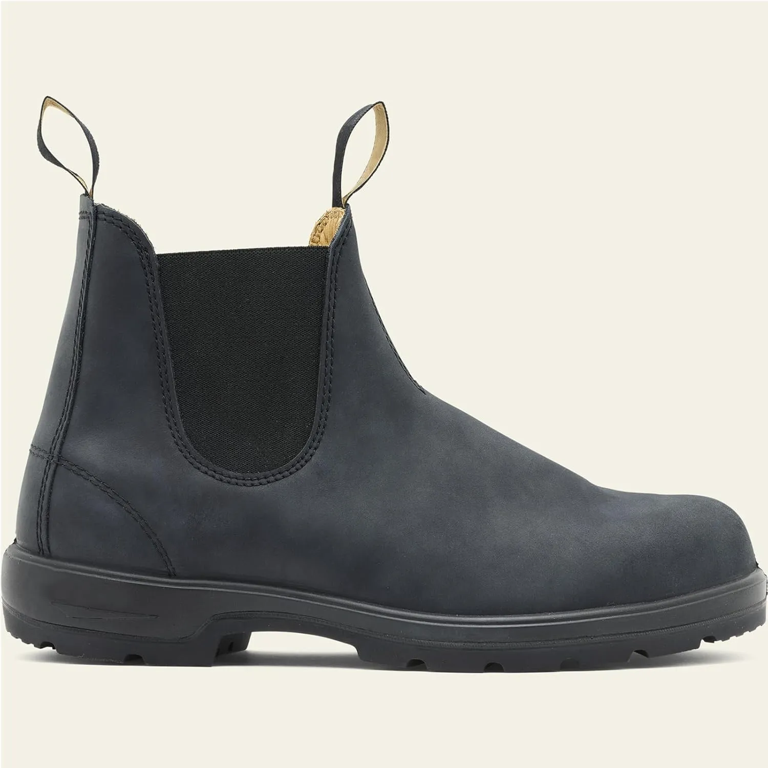 UOQAPRE Work Boots for Men Wedge Work Leather Boots With Side Zipper Men's Motorcycle Boots Adjustable Width System