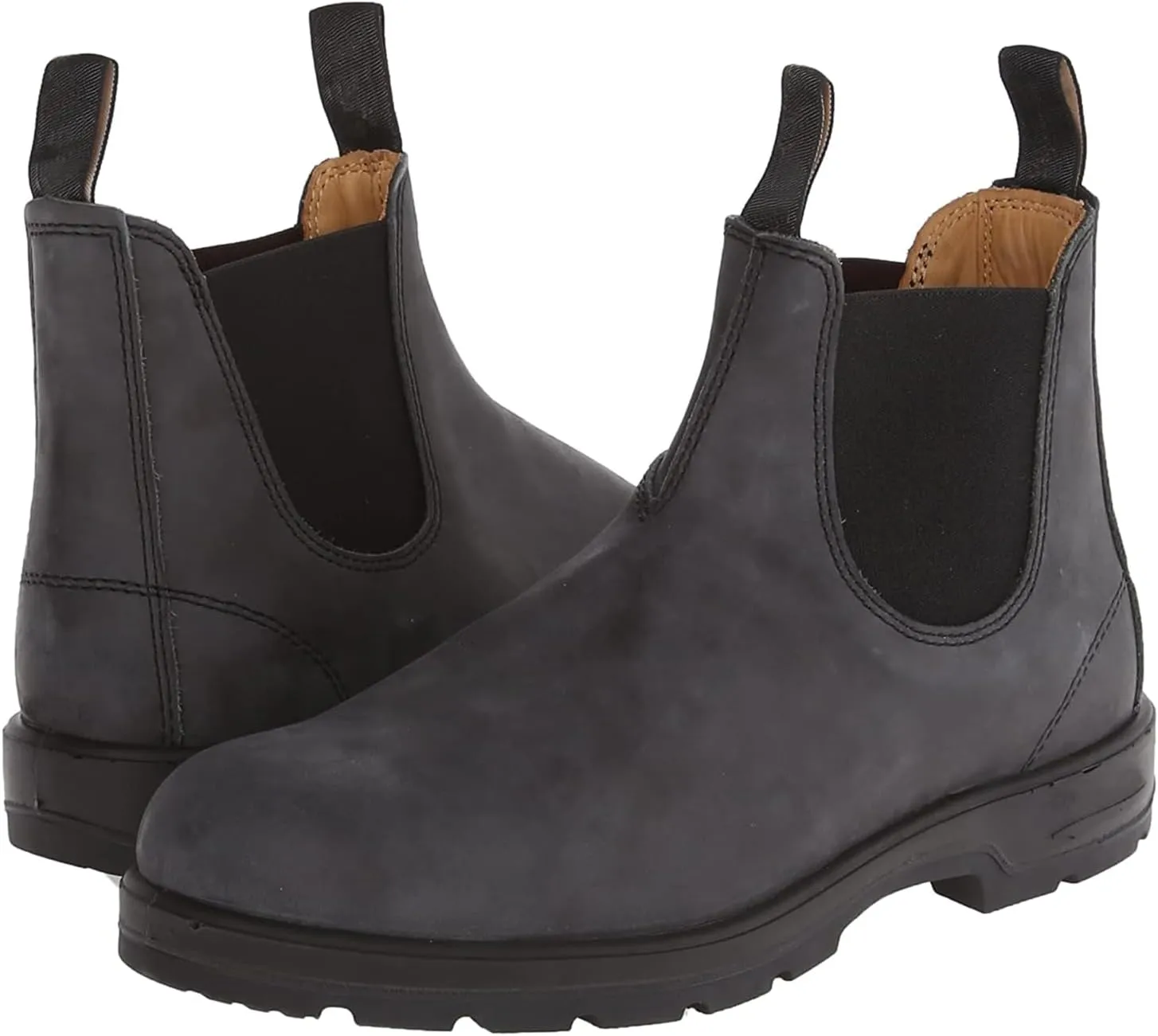 UOQAPRE Work Boots for Men Wedge Work Leather Boots With Side Zipper Men's Motorcycle Boots Adjustable Width System