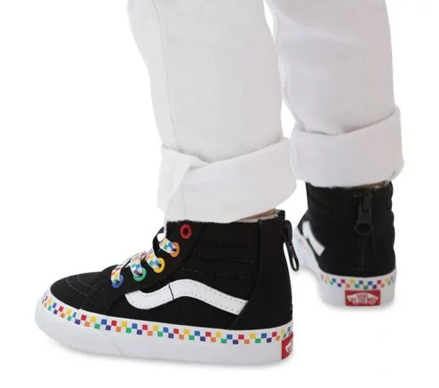 Vans Sk8 Hi Zip Toddler - Rainbow Checkerboard