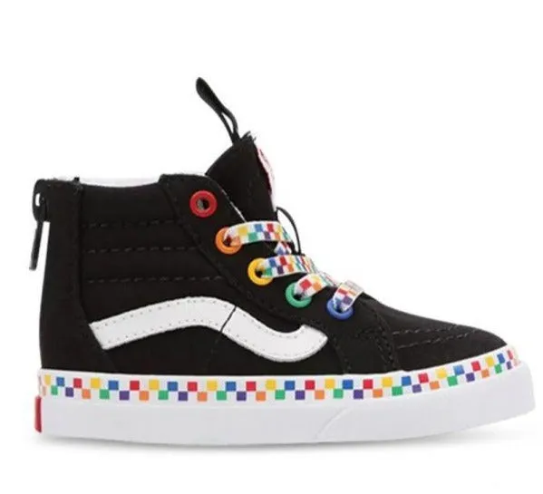 Vans Sk8 Hi Zip Toddler - Rainbow Checkerboard
