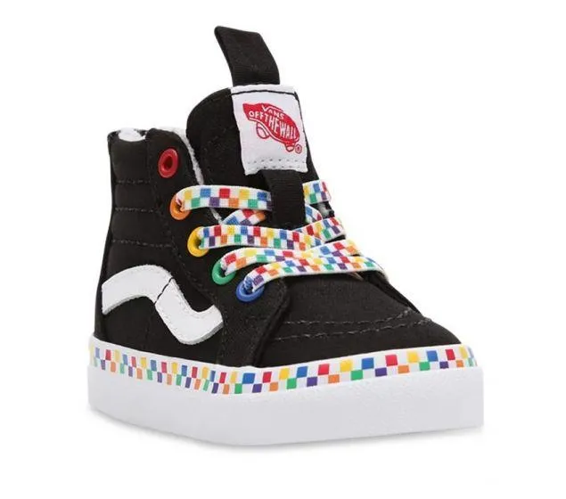 Vans Sk8 Hi Zip Toddler - Rainbow Checkerboard