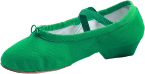 Women Low Heel Dance Shoes Girls Stretch Canvas Split Sole Ballet Shoes with Elastic Strap Training Shoes Sandals