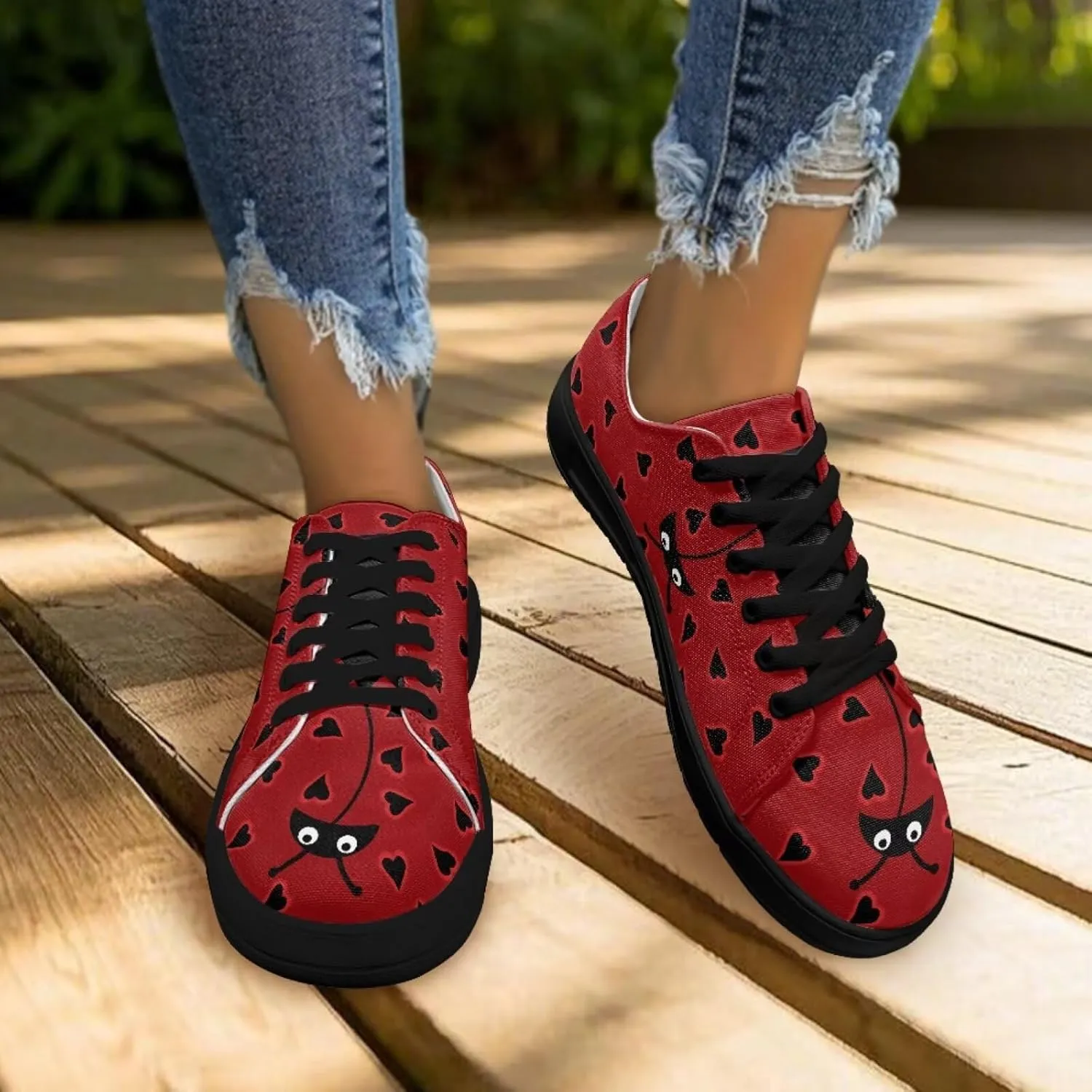 Womens Canvas Sneakers Orthotic Walking Shoes with Memory Foam Non-Slip Canvas Shoes for Hiking Walking Running