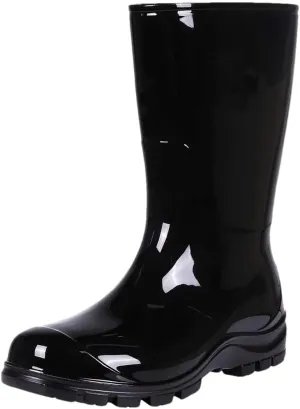 Women's Rain Boots Mid Calf Printed Rubber Waterproof Boots Starry Sky Garden Rain Shoes Anti-Slip Boot