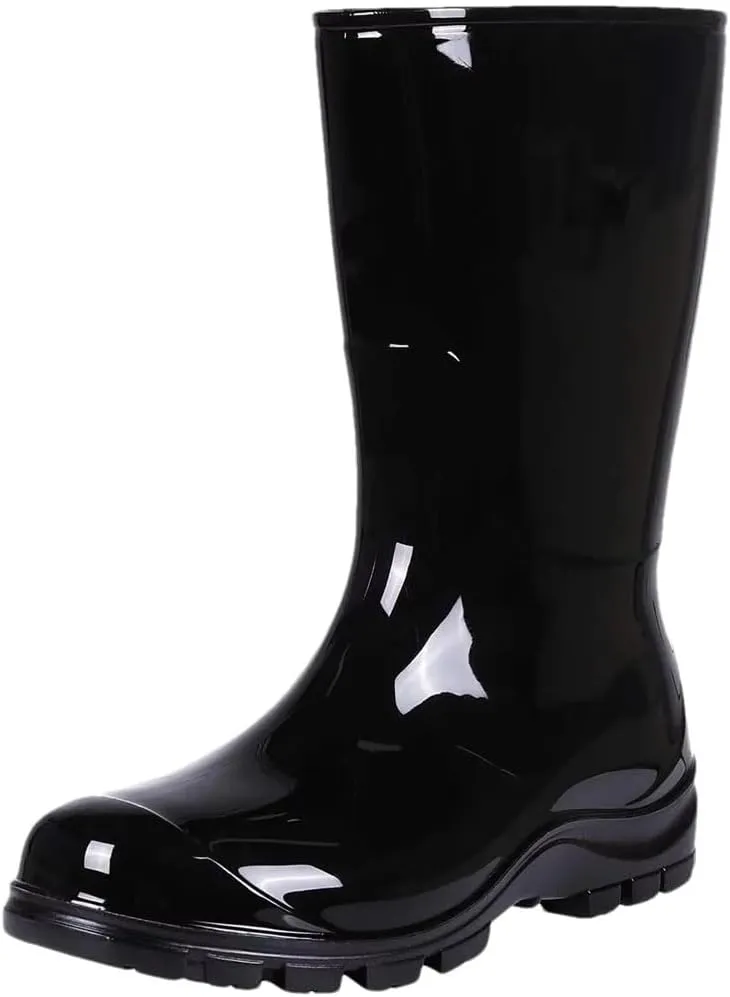 Women's Rain Boots Mid Calf Printed Rubber Waterproof Boots Starry Sky Garden Rain Shoes Anti-Slip Boot