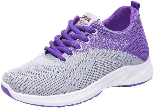 Womens Running Trainers Athletic Sneakers Ladies Breathable Mesh Sport Shoes Non Slip Workout Gym Athletic Jogging