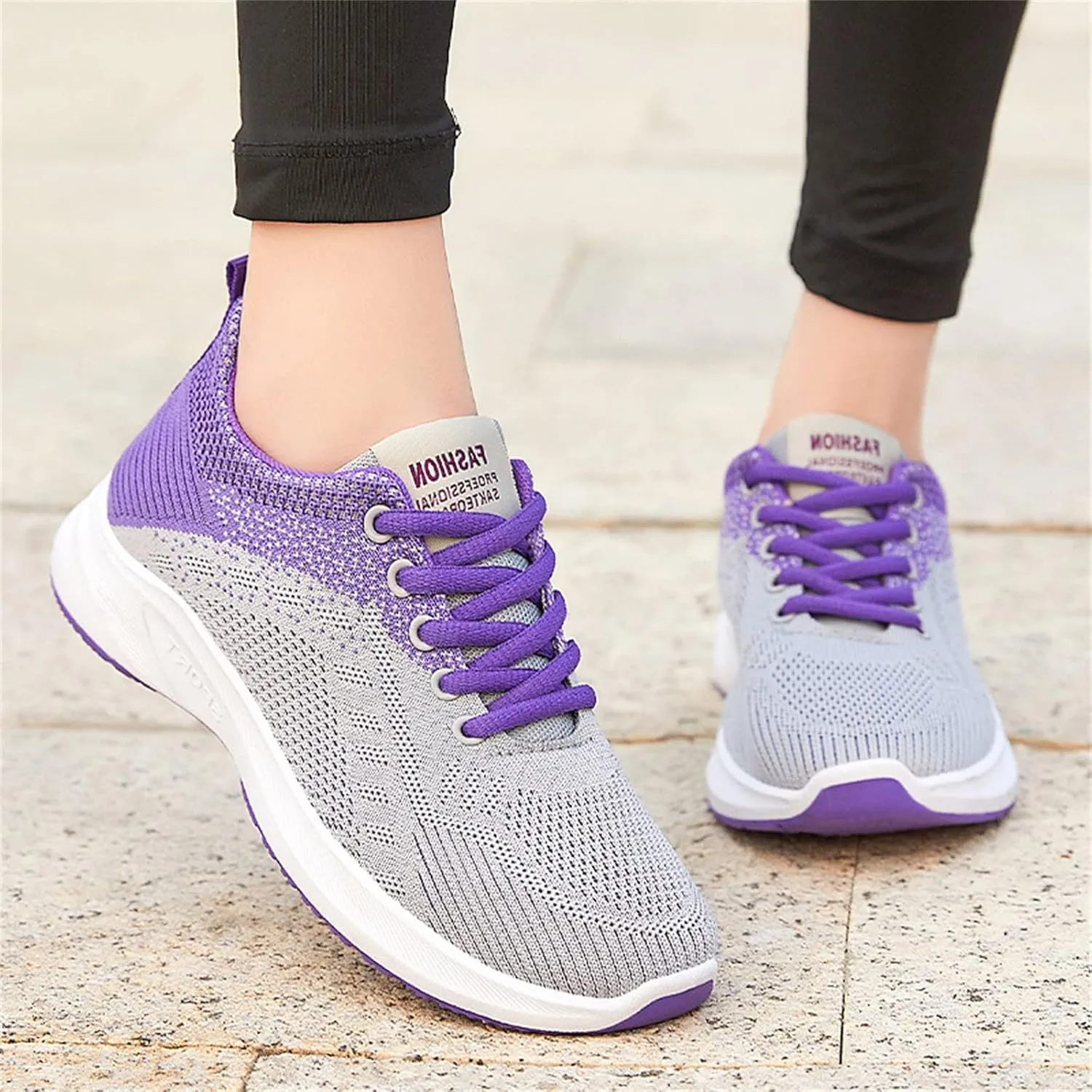 Womens Running Trainers Athletic Sneakers Ladies Breathable Mesh Sport Shoes Non Slip Workout Gym Athletic Jogging