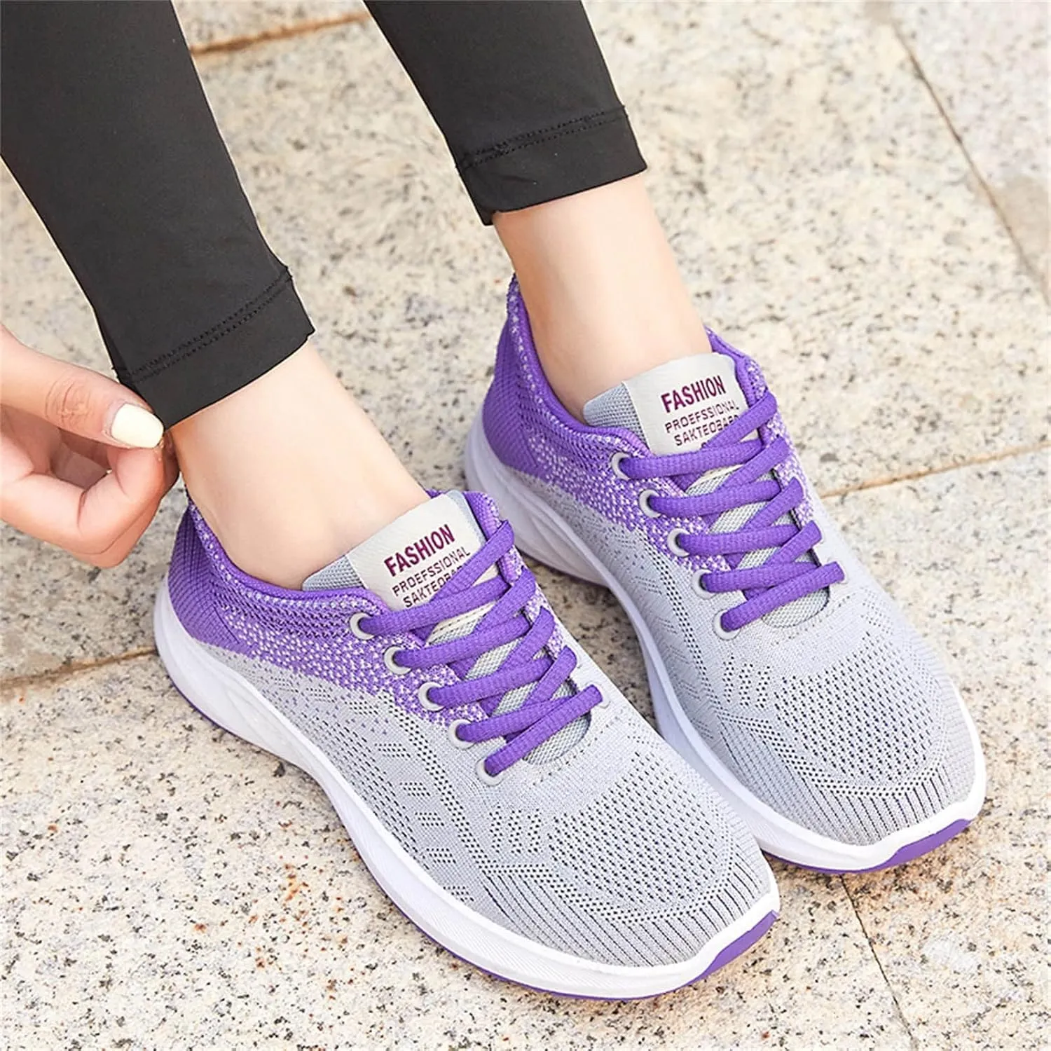 Womens Running Trainers Athletic Sneakers Ladies Breathable Mesh Sport Shoes Non Slip Workout Gym Athletic Jogging