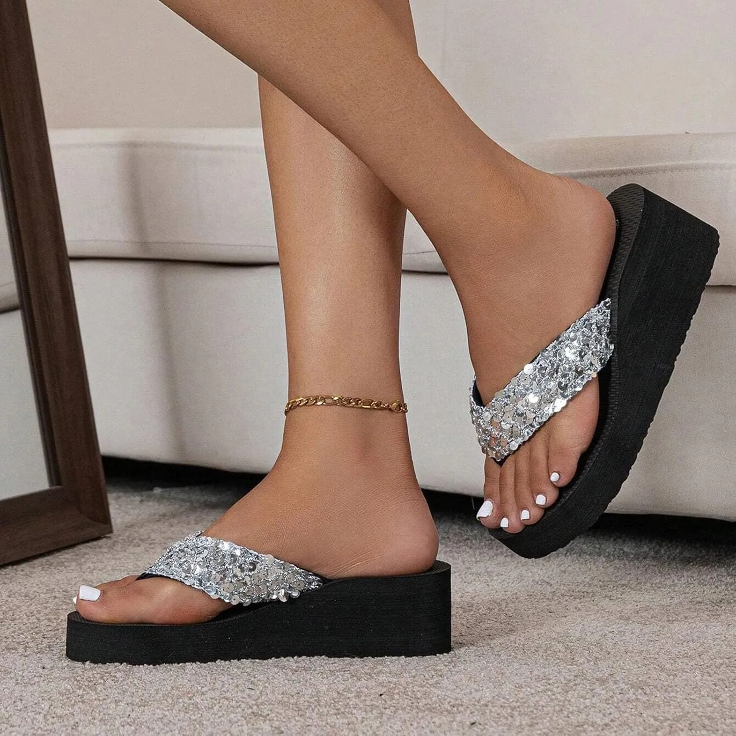Women's Sandals Flip Flops for Women with Arch Support Womens Shoes Slip on Lightweight Athletic Thong Sandals