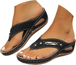 Womens Sandals with Arch Support, Orthopedic Sandals for Women Dressy Summer Comfortable Thong Sandal Breathable Mesh Sports Sandal Slip On Walking Shoes 2025 Summer Shoes