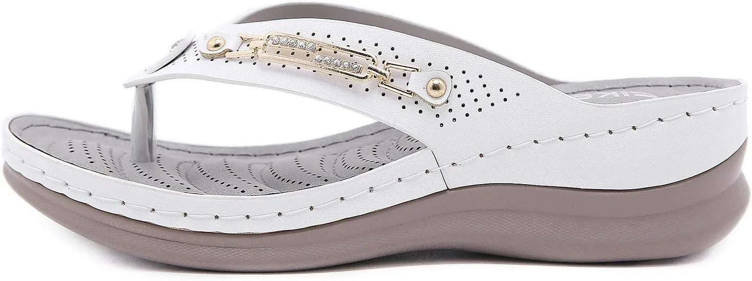 Women's Sandals Women's Arch Support Flip Flops Women's Sandals Slip on Lightweight Athletic Thong Sandals
