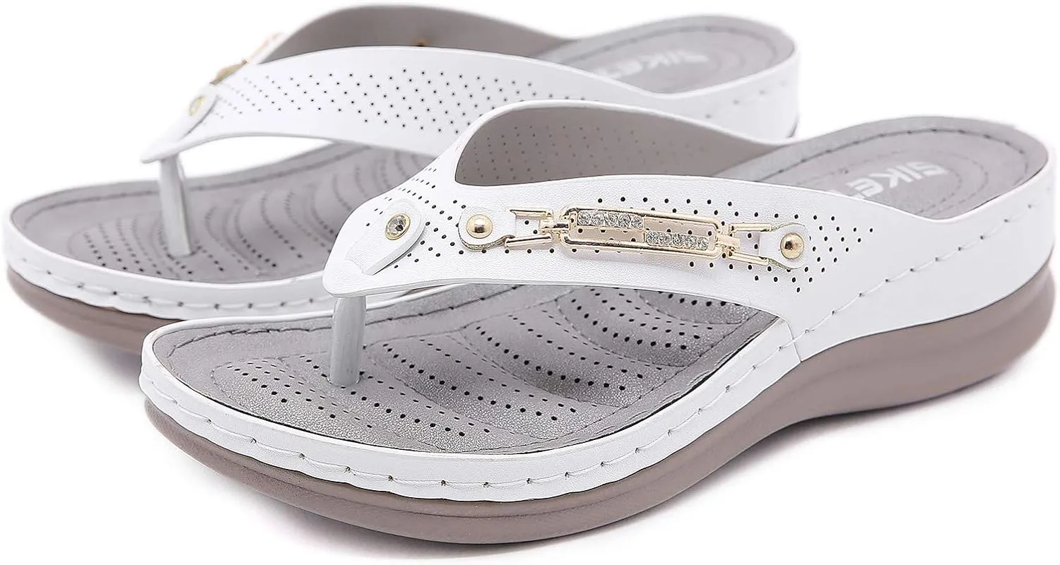 Women's Sandals Women's Arch Support Flip Flops Women's Sandals Slip on Lightweight Athletic Thong Sandals