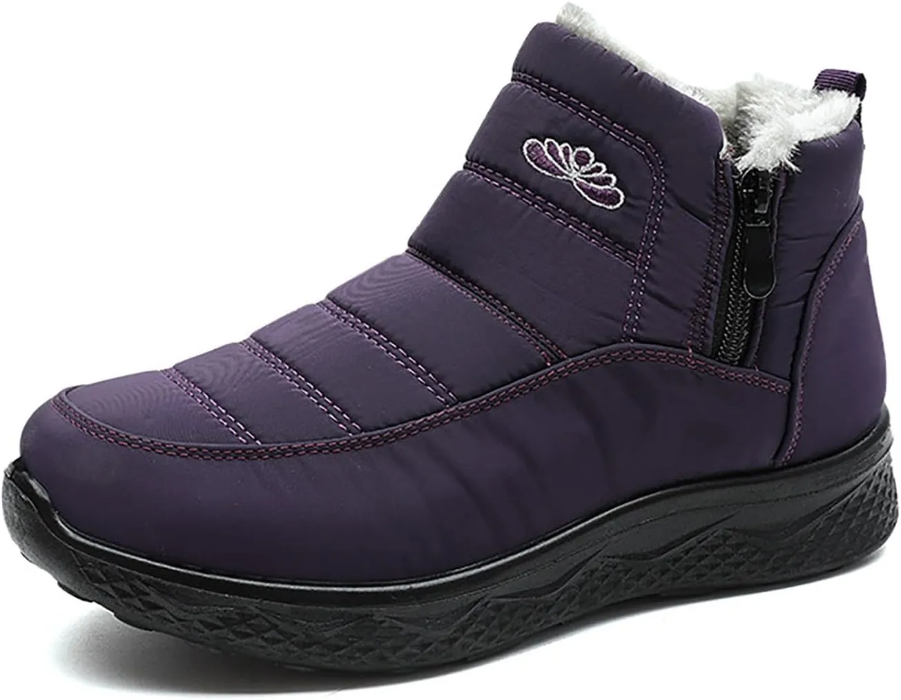 Women's Snow Boots with Heels Waterproof Slip On Boots Ladies Womens Warm Fur Lined Barefoot Shoes Grounded Footwear Hiking Rain Boots Women Mens Snow Booties