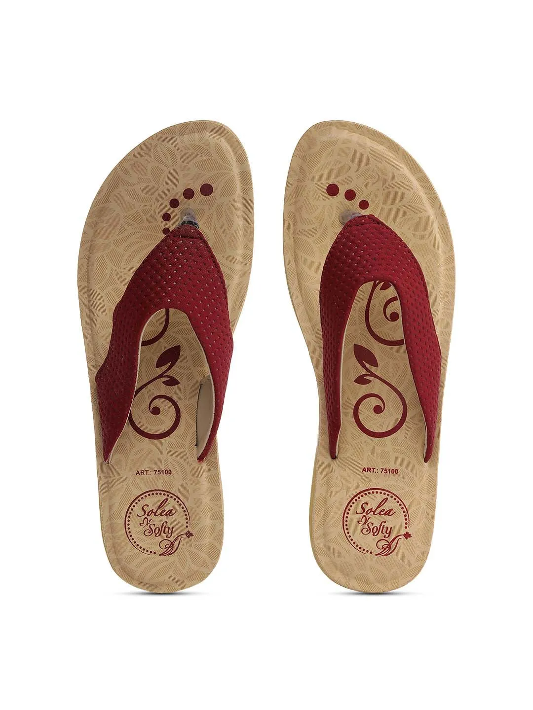 Women's Solea Maroon Flip Flops