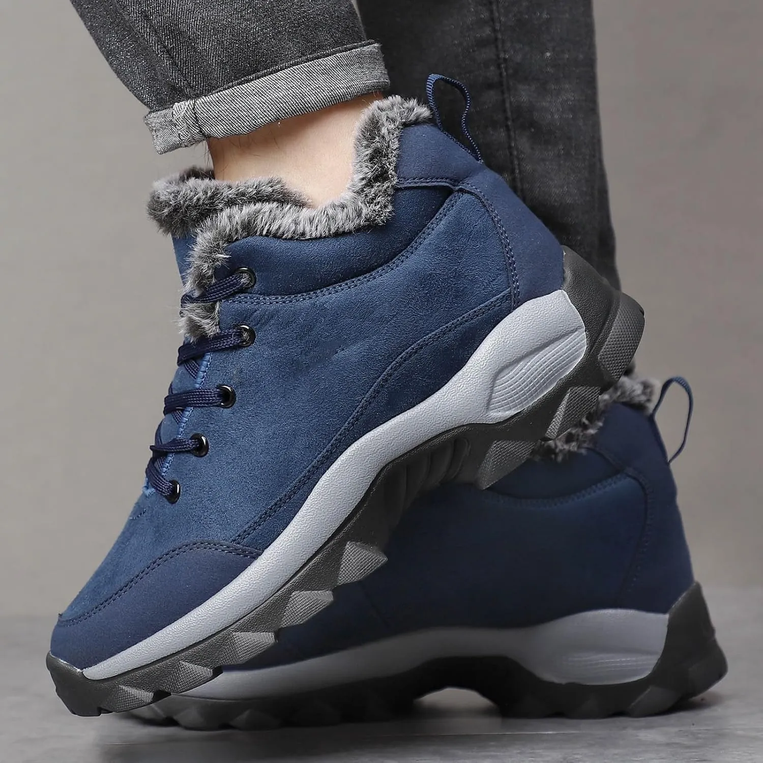 Work Boots for Men Slip On Hiking Sneakers Shoes Warm Working Shoes for Women Waterproof Waterproof Outdoor Shoes Leather Comfortable Hike Grounded Footwear