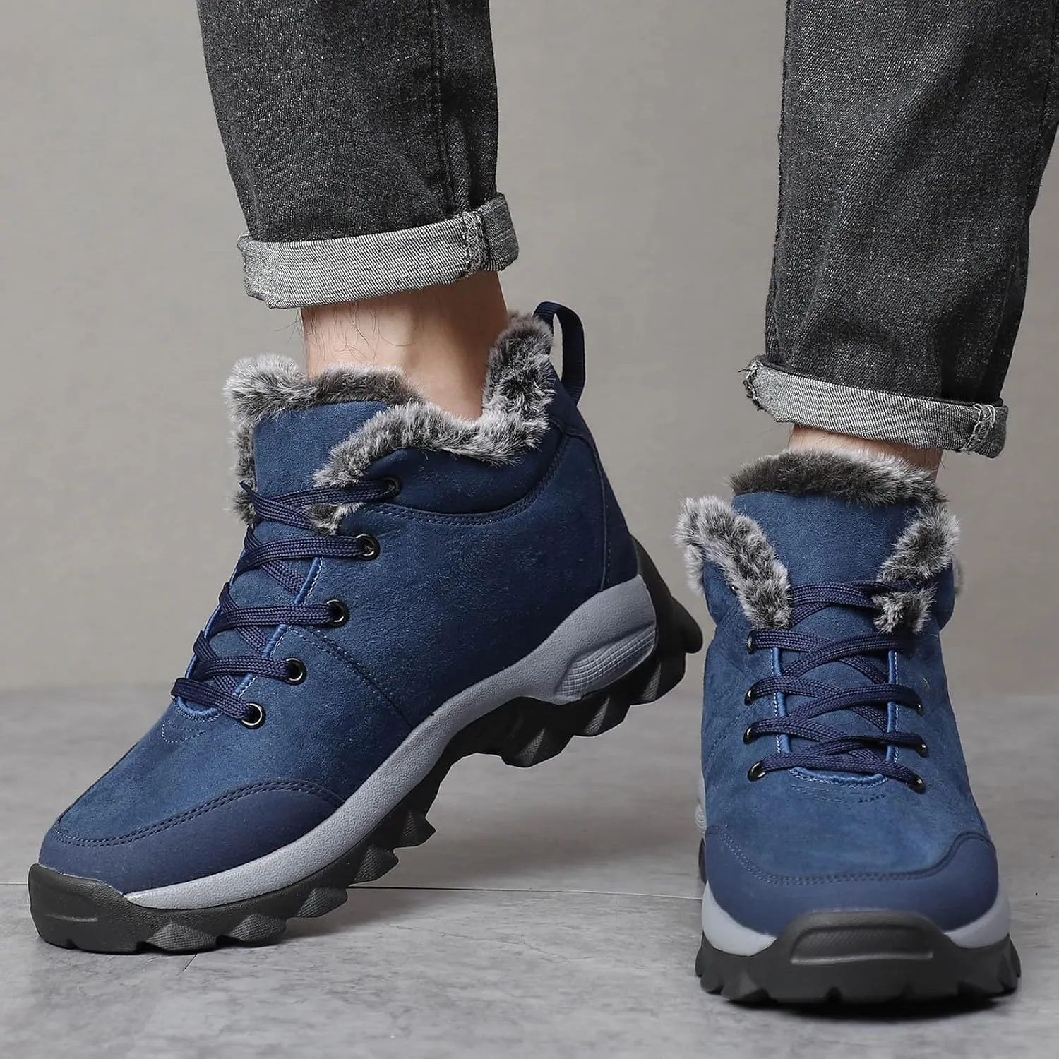 Work Boots for Men Slip On Hiking Sneakers Shoes Warm Working Shoes for Women Waterproof Waterproof Outdoor Shoes Leather Comfortable Hike Grounded Footwear