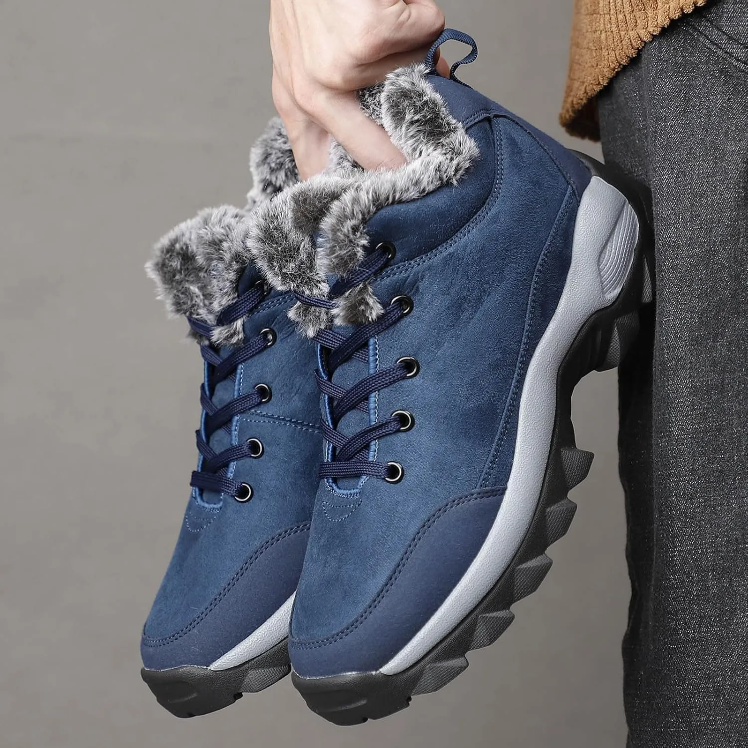 Work Boots for Men Slip On Hiking Sneakers Shoes Warm Working Shoes for Women Waterproof Waterproof Outdoor Shoes Leather Comfortable Hike Grounded Footwear
