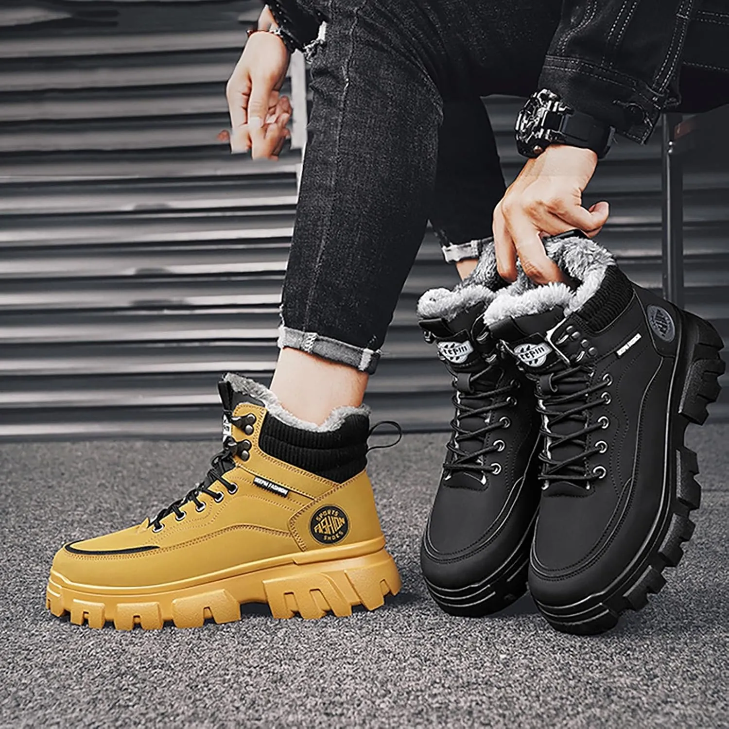 Work Boots for Men Soft Toe Hiking Sneakers Women's Slip On Warm Women's Working Shoes Insulated Non Slip Shoes Food Service Waterproof Hike Grounded Footwear