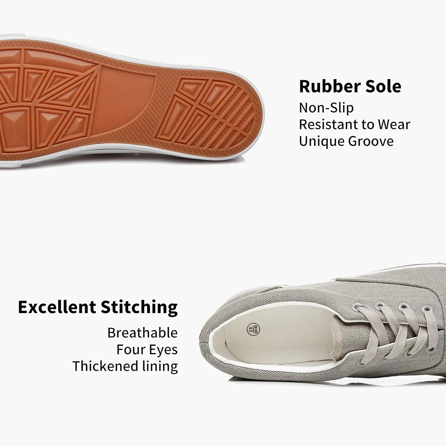yageyan Mens Low Top Canvas Walking Shoes Lace-up Fashion Sneakers Casual