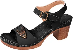 ZWRXW Open Toe Wedge Sandals for Womens Flower Buckle Ankle Strap Arch Support Orthopedic Wedge Casual Sandal Cute Fashion Dressy Bohemia Sandals Summer Comfortable Shoe